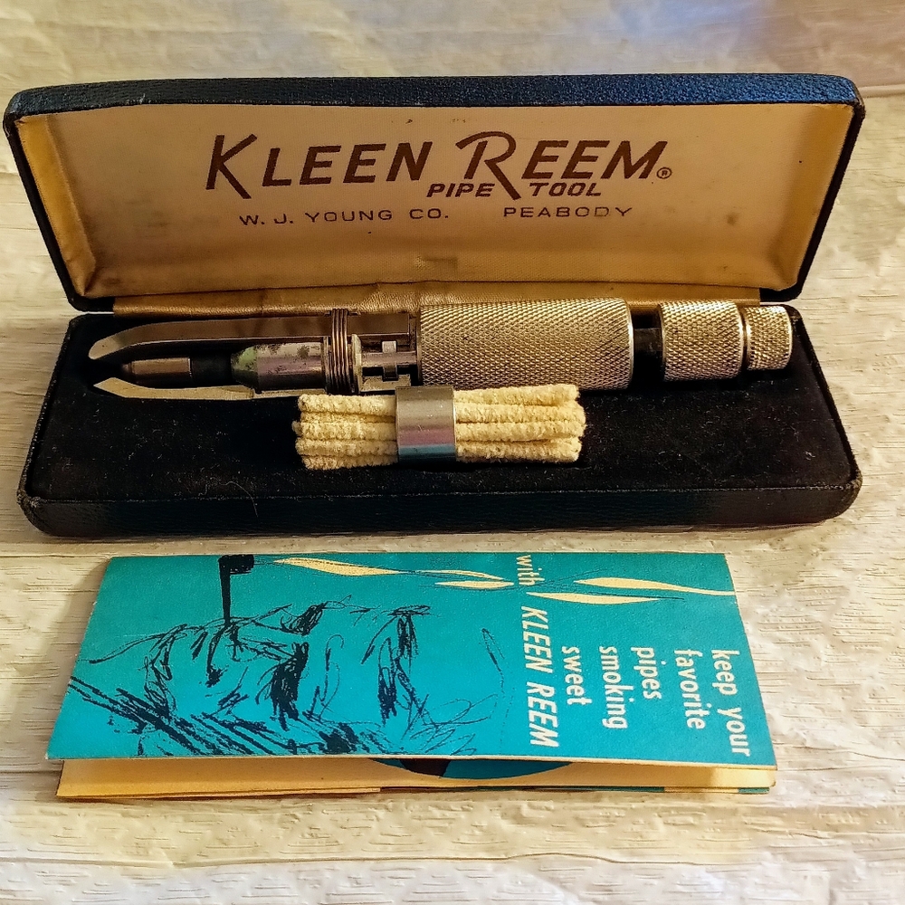 Kleen Reem Pipe Tool Set Vintage Smoking Travel Case Shank Bit Cleaner Tobacco